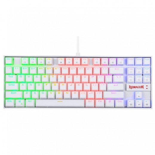 Redragon Kumara Wired Mechanical RGB keyboard - Blue Switches/ White - delivered by Taw9eel within 2 Business Days