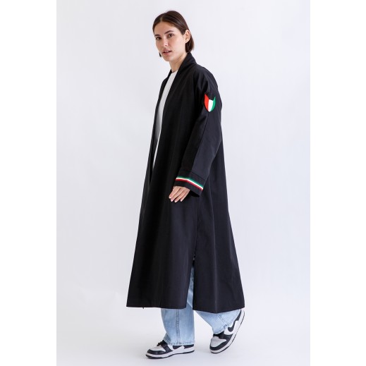 Black Cotton Bisht - delivered by Thouqi within 2 working days