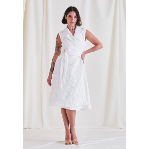 White Wrap Vest Dress - delivered by Thouqi within 2 working days
