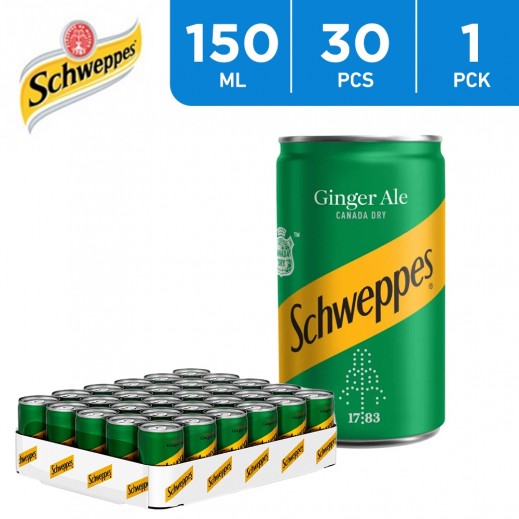 Schweppes Ginger Ale Can Carton 30 x 150 ml - delivered by Taw9eel Fast