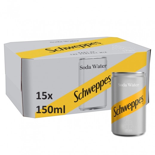Schweppes Soda Water Can 15×150 ml - delivered by Taw9eel Fast