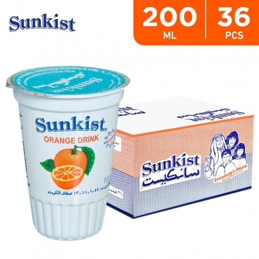 Sunkist Orange Cup Drink Carton 36 x 200 ml - delivered by Taw9eel Fast