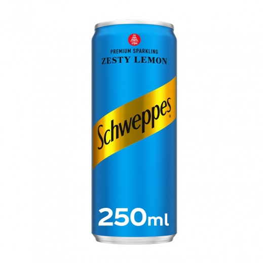 Schweppes Zesty Lemon Premium Sparkling Drink Can 250 ml - delivered by Taw9eel Fast