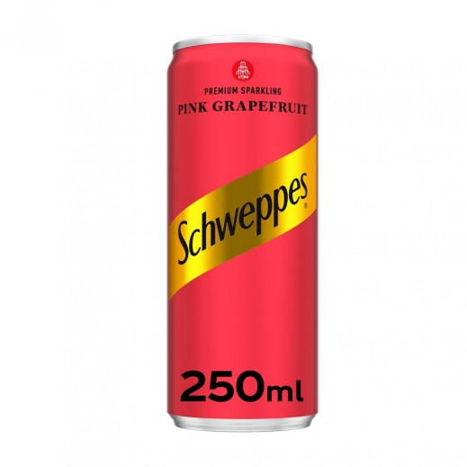 Schweppes Pink Grapefruit Premium Sparkling Drink Can 250 ml - delivered by Taw9eel Fast