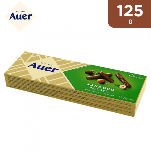 Auer Fandoro Hazelnut Wafer Rolls 125 g - delivered by Taw9eel Fast