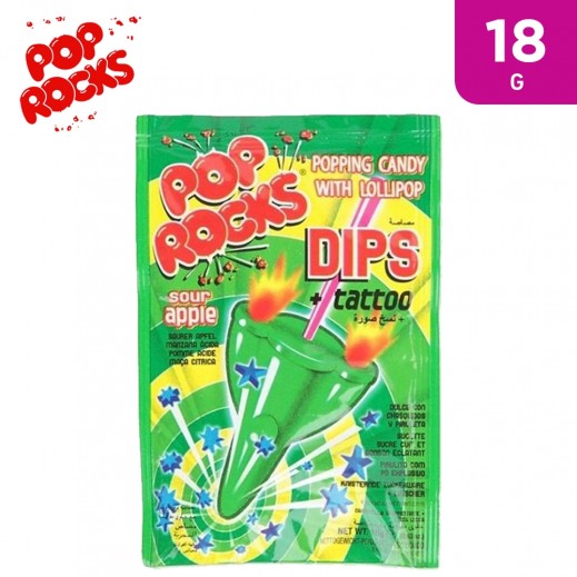 Pop Rocks Tattoo Dips Sour Apple 18 g