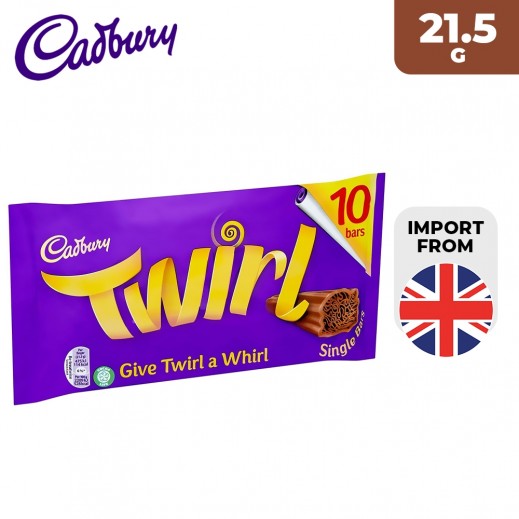Cadbury Twirl Milk Chocolate 10 Bars 21.5 g - delivered by Taw9eel Fast