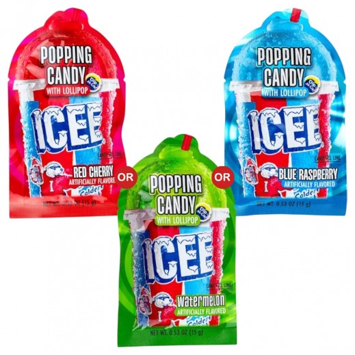 Icee Popping Candy & Lollipop 15 g – Assorted Flavors