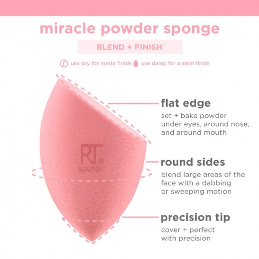 Buy Real Techniques Miracle Powder Sponge 2 Pieces | توصيل Taw9eel.com