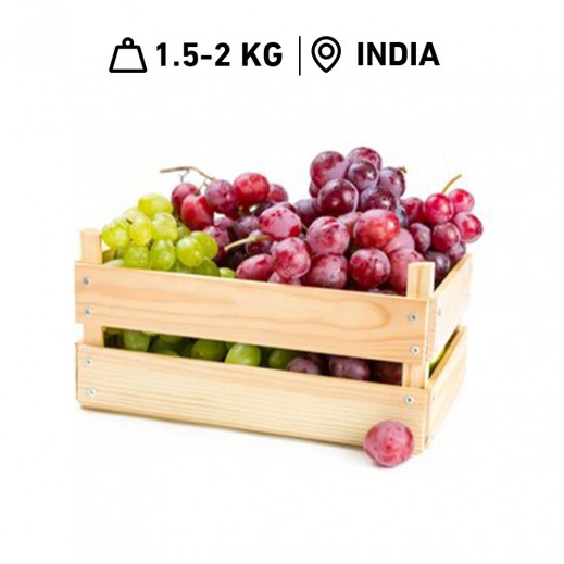 Fresh Indian Mix Grapes White Basket (1.5-2 kg Approx)