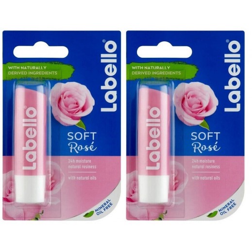 Labello Soft Rose Lip Balm 2 x 4.8g