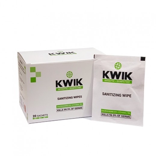 Kwik Sanitizing Wipes 20 Sachet - delivered by Taw9eel Fast