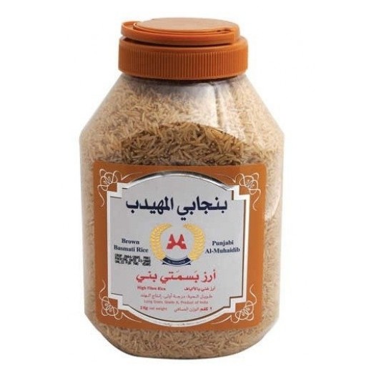 Buy Punjabi AL Muhaidib Brown Basmati Rice Jar 2 Kg | توصيل Taw9eel.com