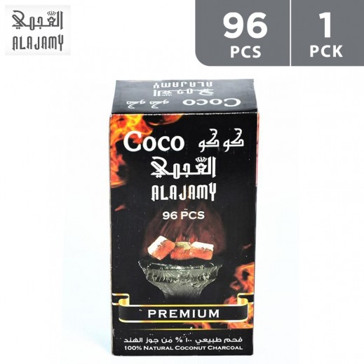 Al Ajamy Coconut Charcoal - 96 Pieces - delivered by Taw9eel Fast