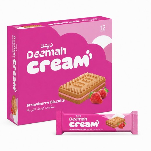 Deemah Strawberry Cream Biscuits 12 × 68g