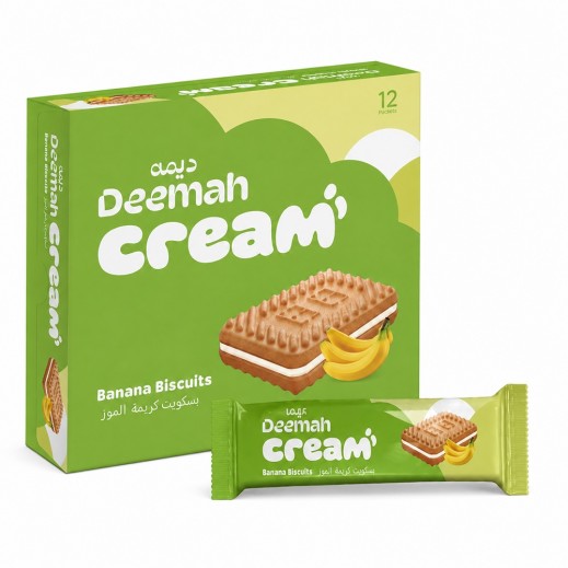 Deemah Banana Cream Biscuits 12 × 68g