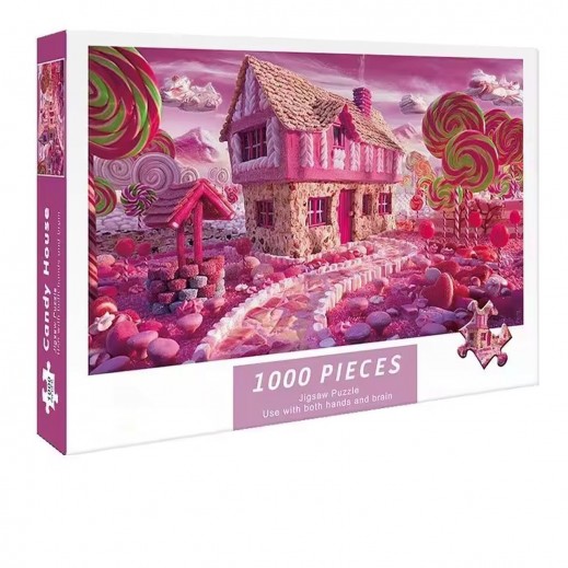 1000 Pieces Pink Candy House Jigsaw Puzzle 75 x 50cm