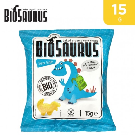 Biosaurus Organic Baked Corn Snack with Sea Salt 15 g - delivered by Taw9eel Fast