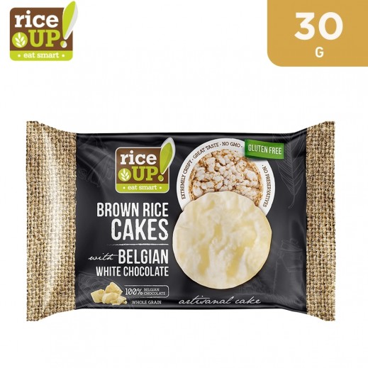 Rice Up Gluten Free Brown Rice Cakes With Belgian White Chocolate 30 g - delivered by Taw9eel Fast