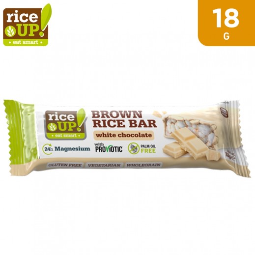 Rice Up Popped Brown Rice Bar with White Chocolate 18 g - delivered by Taw9eel Fast