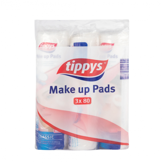 Tippys Round Makeup Pads 3 x 80 Pieces - delivered by Taw9eel Fast