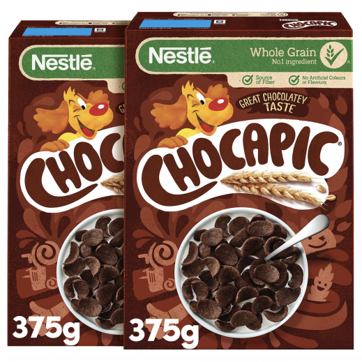 Nestlé Chocapic Chocolate Breakfast Cereals 2 x 375 g - delivered by Taw9eel Fast