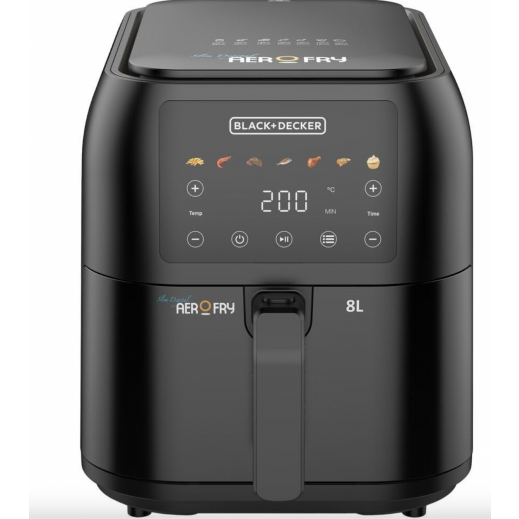Black + Decker 8L 1700W Slim and Sleek Window AirFryer - SAF80W-B5