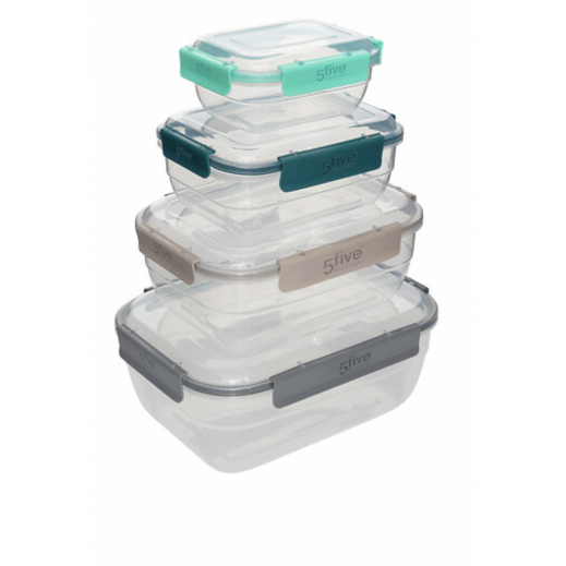 5five Simply Smart Click Rectangular Storage Container Set 4 Pieces - delivered by Taw9eel within 1 working day 