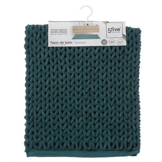 5Five Simply Smart Colorama Thick Bath Mat Petrol Blue 75 x 50 cm - delivered by Taw9eel within 1 working day 