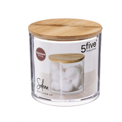 5Five Simply Smart Selena Bamboo Round Cotton Box  - delivered by Taw9eel within 1 working day 