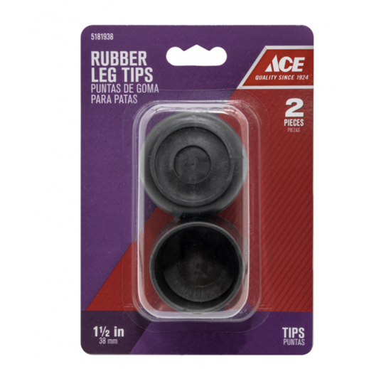 ACE Rubber Leg Tip Black Round 1 1/2 Inch – Pack of 2 Pieces - delivered by Taw9eel within 1 working day 