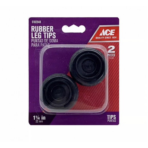 ACE Rubber Leg Tip Black Round 1 1/4 Inch – Pack of 2 Pieces - delivered by Taw9eel within 1 working day 