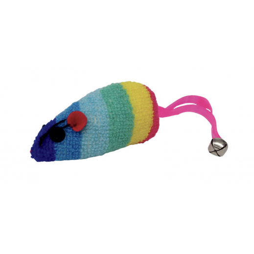 Scruffys Multicolored Fleece Rainbow Mouse Catnip Toy - Large - delivered by Taw9eel within 1 working day 