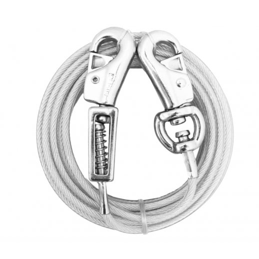PDQ Vinyl Coated Cable Dog Tie Out XLarge - Silver - delivered by Taw9eel within 1 working day 