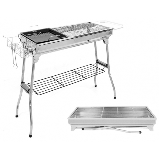 Kashta Stainless Steel Foldable BBQ Grill 8 Pieces Set