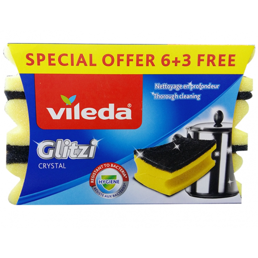 Vileda Glitzi Sponge 6 + 3 Pieces Free - delivered by Taw9eel Fast