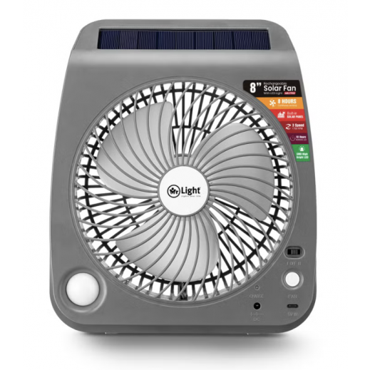 Mr.Light Rechargeable Solar Fan 8 Inch