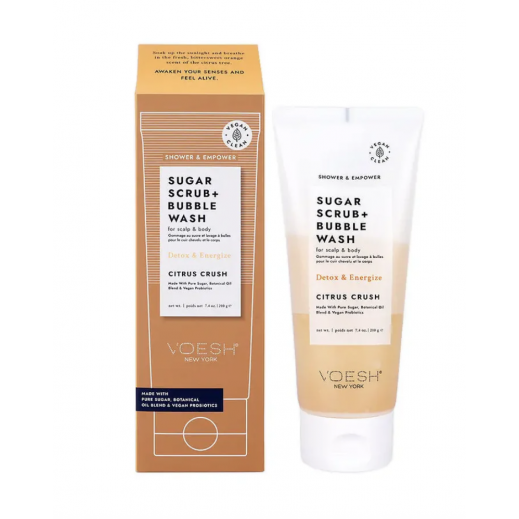 Voesh Sugar Scrub + Bubble Wash 210g - Citrus Crush - delivered by The Pharmacy - within 2 Hours