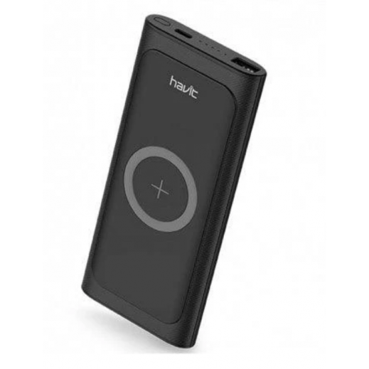 Havit 18W 10000mAh Power Bank with 10W Wireless Charger – Black