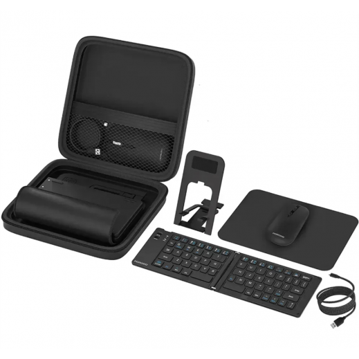 Porodo 6-in-1 Keyboard & Mouse Set – Black         - delivered by Taw9eel within 2 Business Days