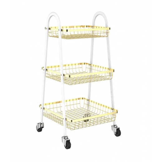 Golden Metal Big Décor Trolley - delivered by Taw9eel Within 24 Working Hours 