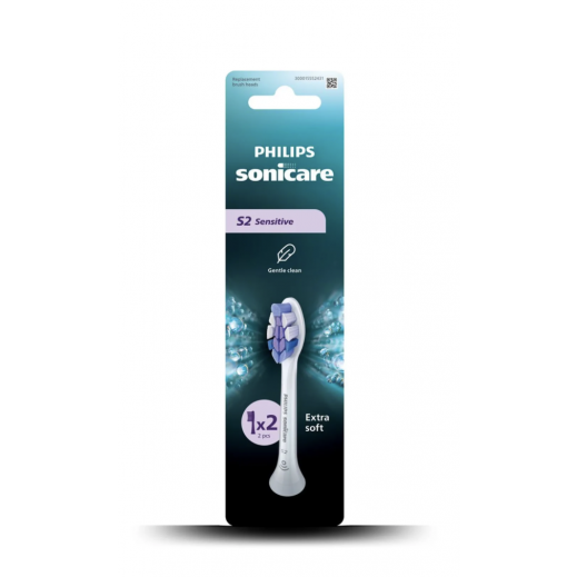 Philips Sonicare S2 Sensitive Replacement Brush Head White - Pack of 2