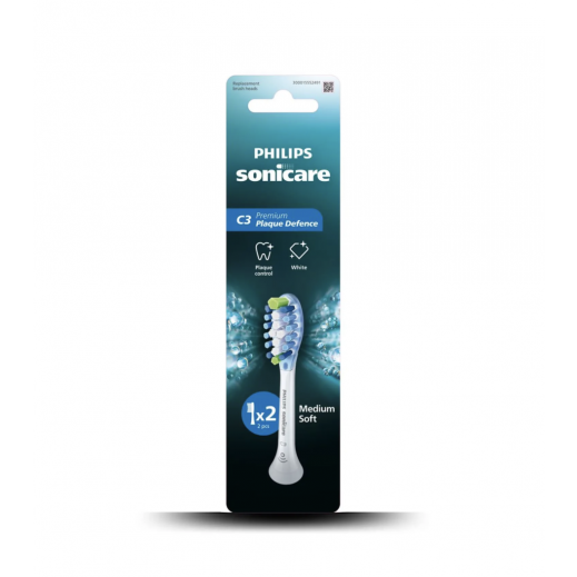Philips Sonicare C3 Plaque Defense Replacement Brush Head White - Pack of 2