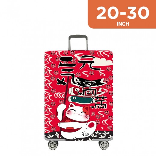 Travel Luggage Cover Spandex Protector for 20 up to 30 Inch Luggage - Lucky Cat - delivered by Taw9eel Fast