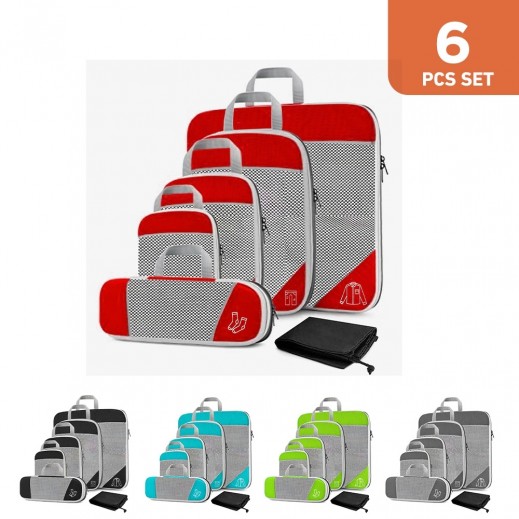 6 Set Premium Compression Travel Packing Cubes