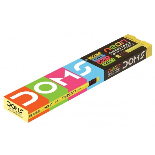 Doms Neon Hb2 Round Pencils 12 Pieces