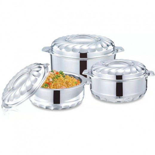 Large Stainless Steel Food Warmer Set 3 Pieces  
