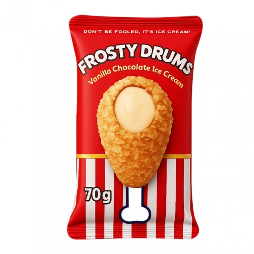 Frosty Drums Vanilla chocolate Ice Cream 70 g - delivered by Taw9eel Fast