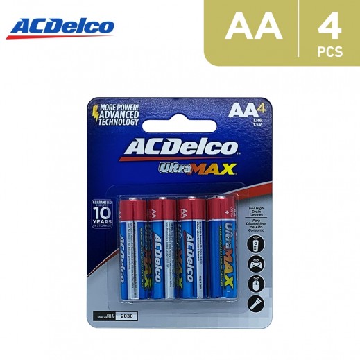 AC Delco ULTRA-MAX Alkaline AA Batteries  - 4 Pieces 