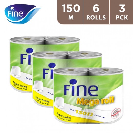 Fine Mega Roll Hand Towel 2 x 150 m (3 Pack)